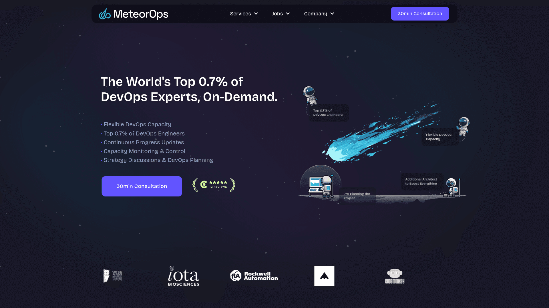 MeteorOps website screenshot