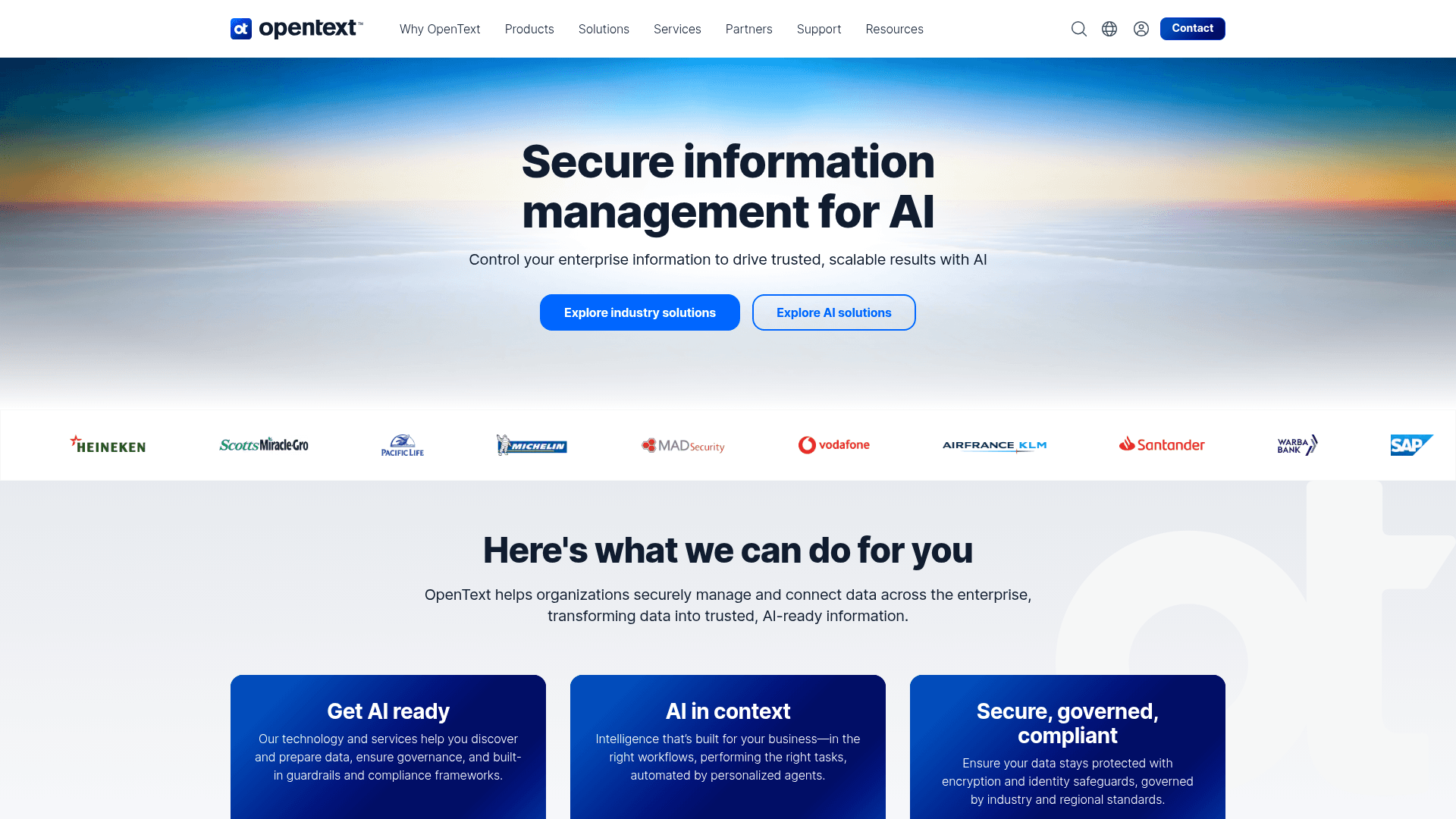 Micro Focus website screenshot