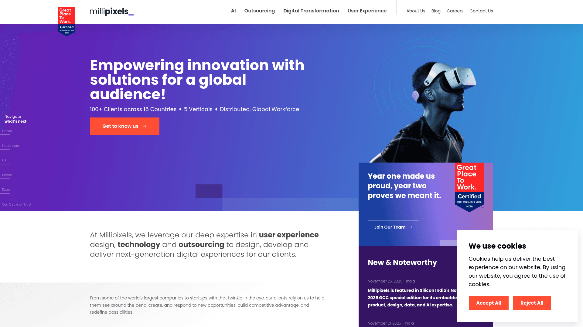 Millipixels website screenshot