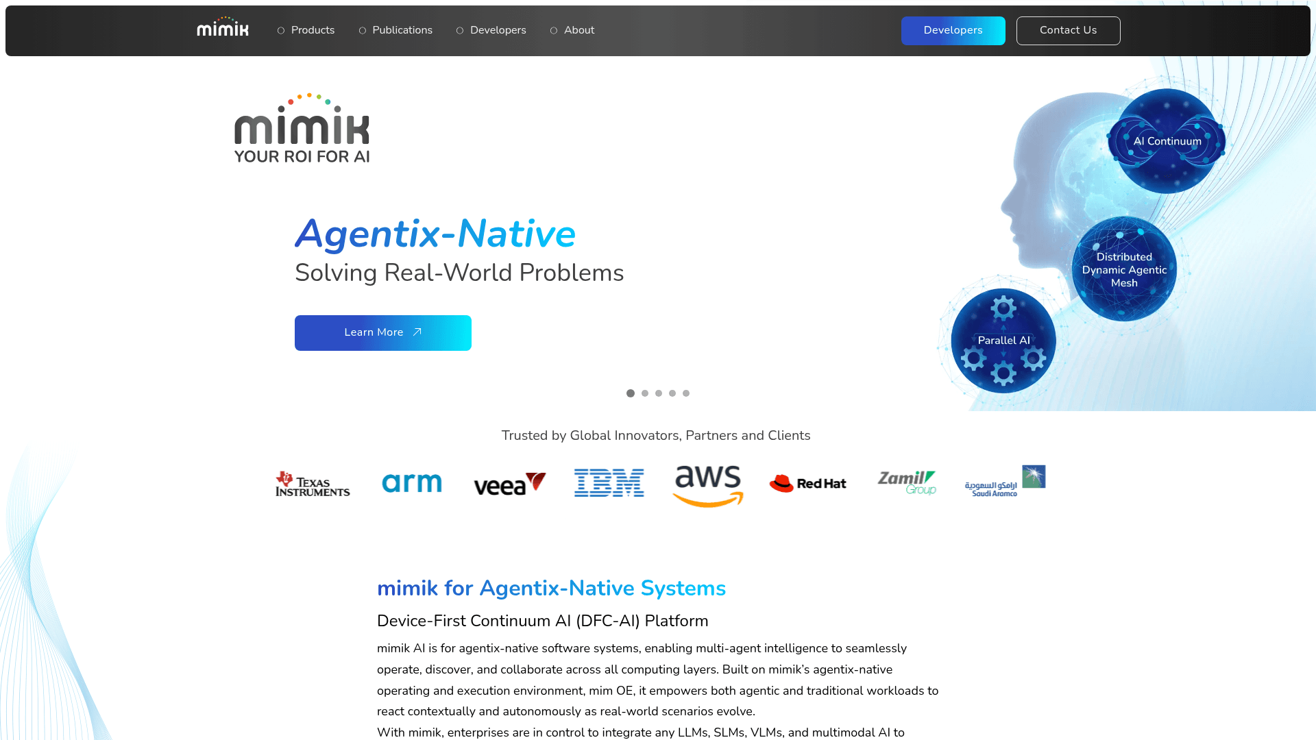 mimik website screenshot