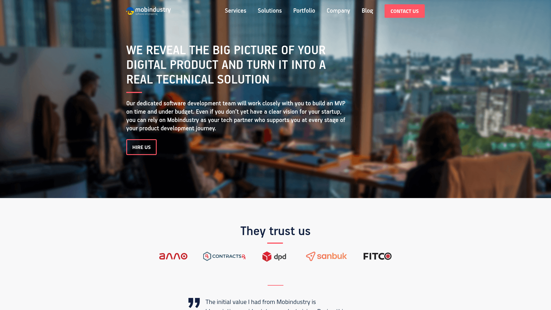 Mobindustry website screenshot