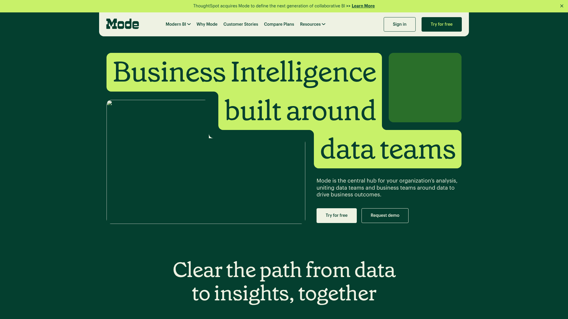 Mode Analytics website screenshot
