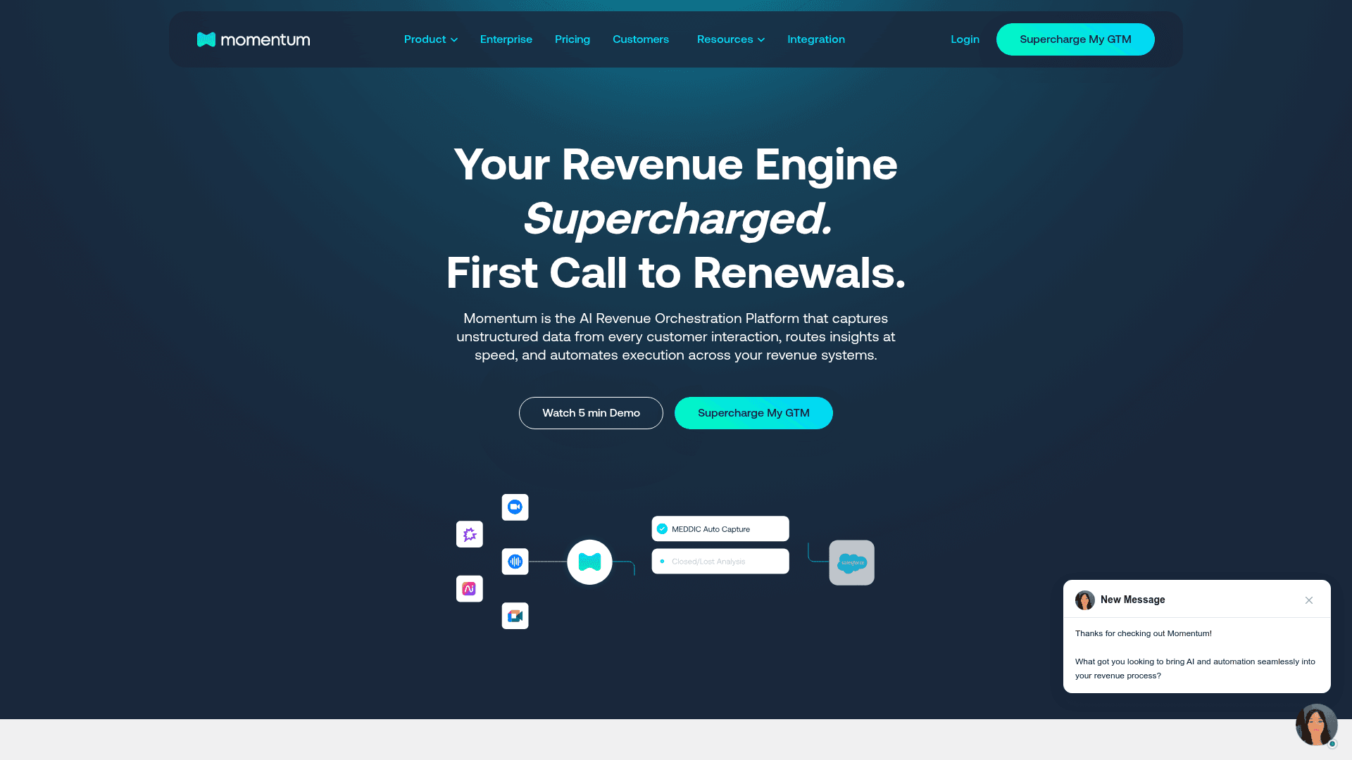 Momentum website screenshot