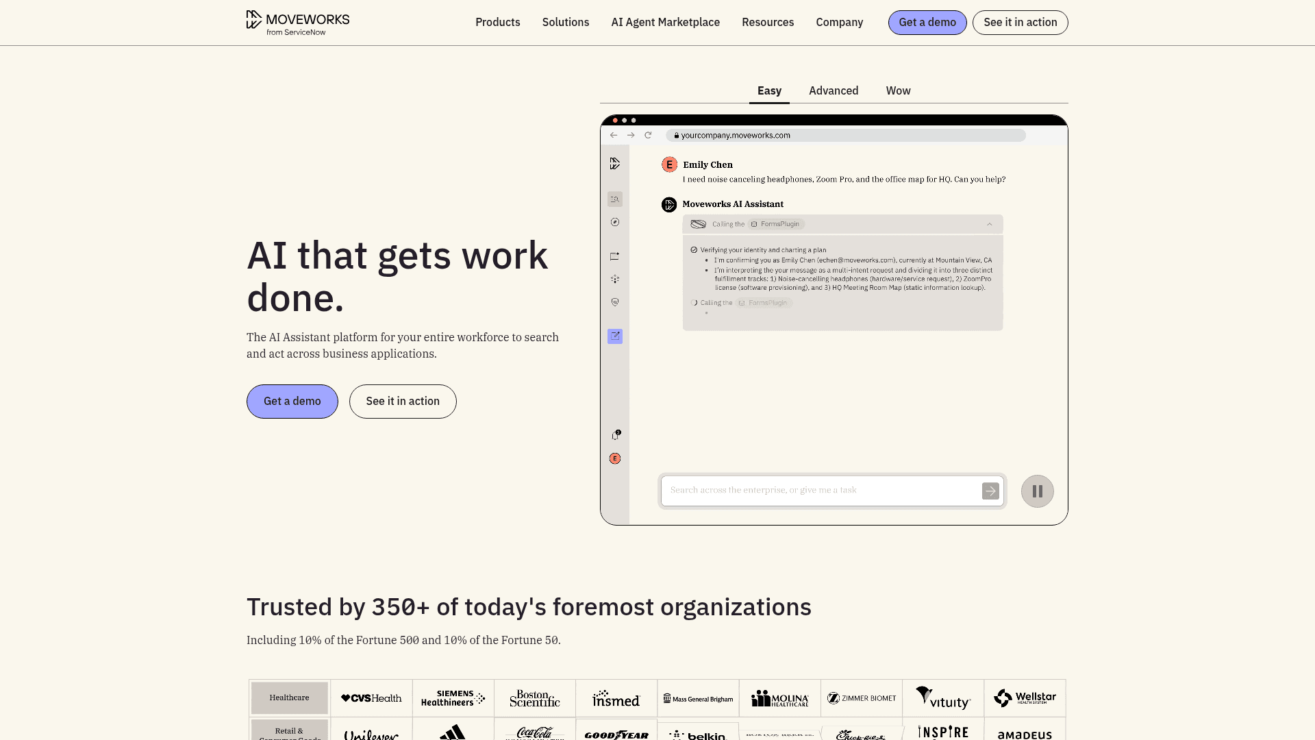 Moveworks website screenshot