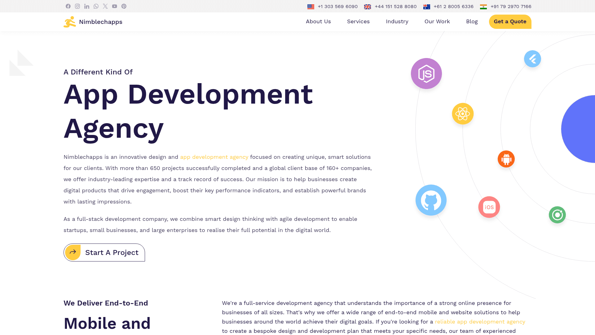 Nimblechapps website screenshot