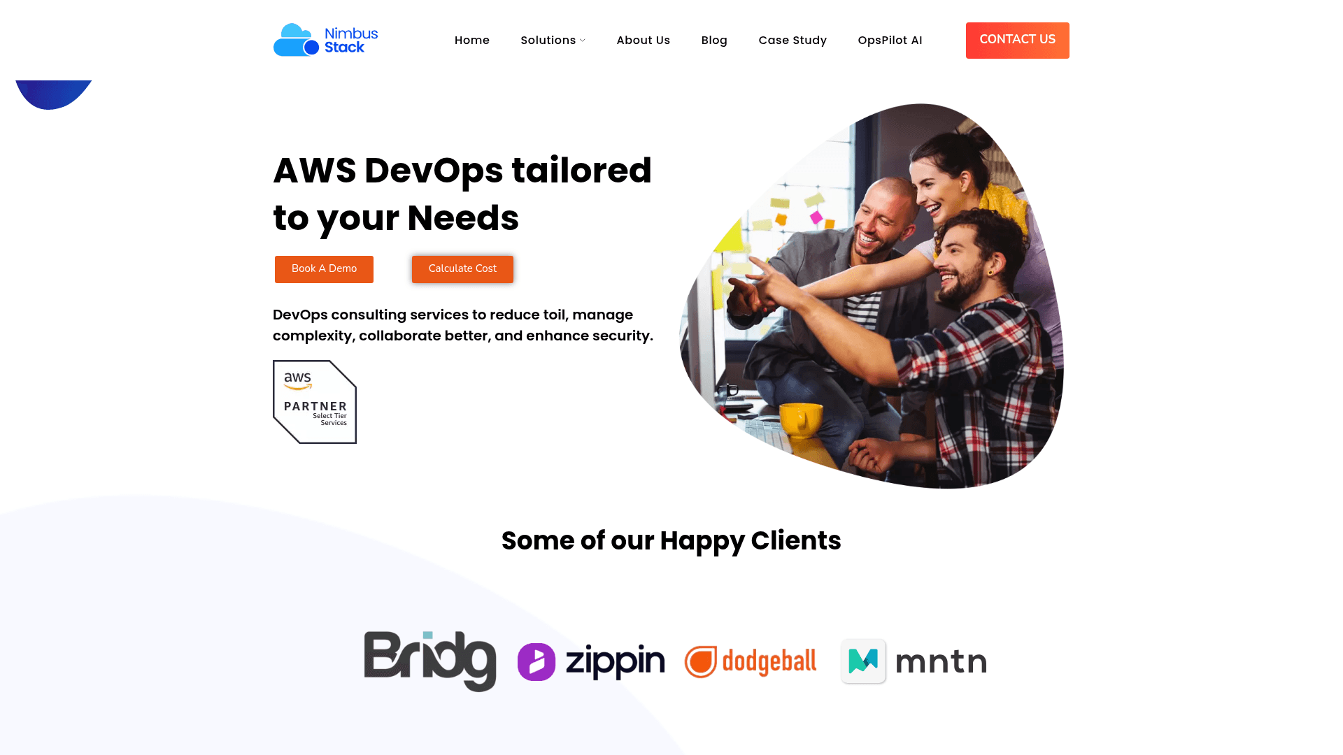 NimbusStack website screenshot