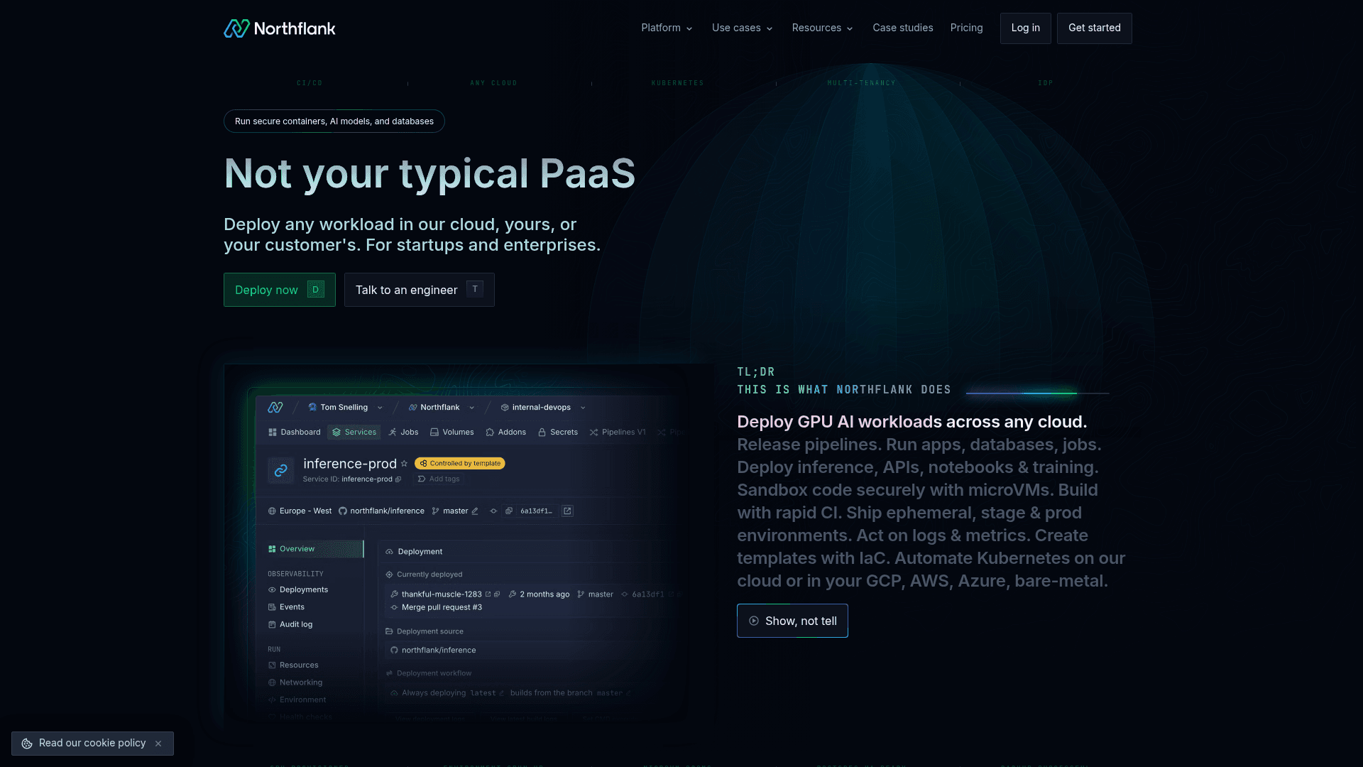 Northflank website screenshot