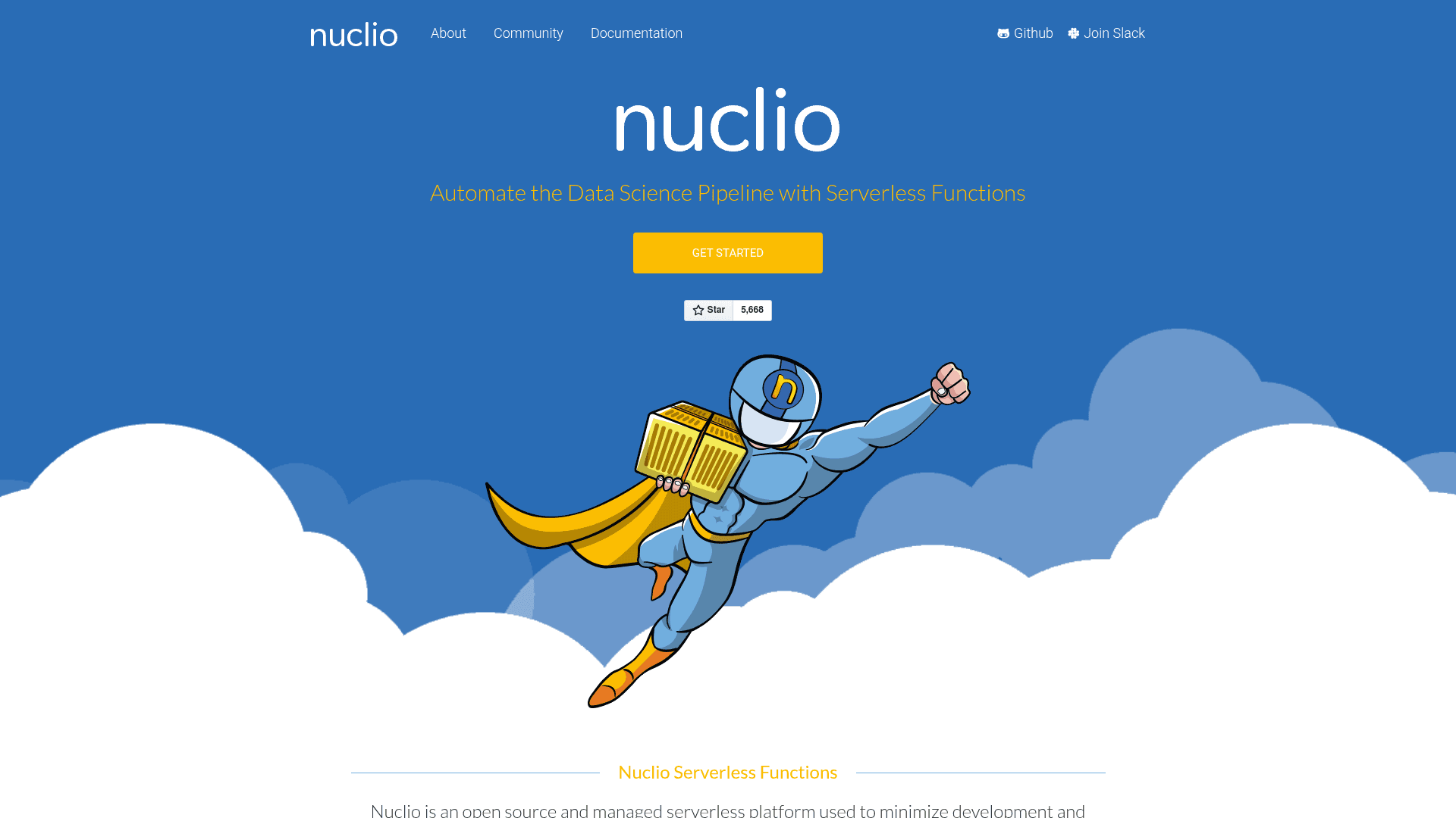 Nuclio website screenshot
