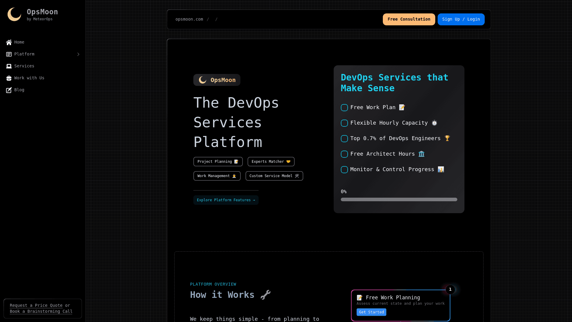 OpsMoon website screenshot
