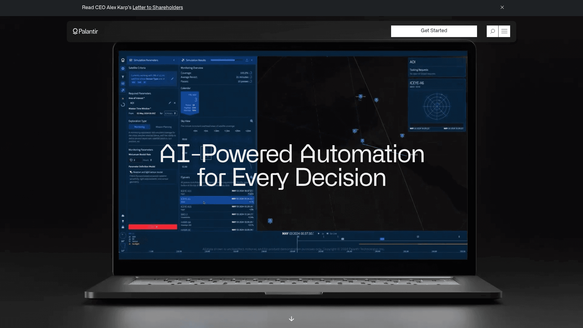 Palantir website screenshot