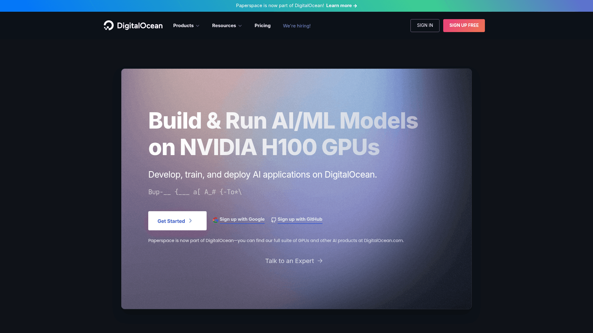 Paperspace website screenshot