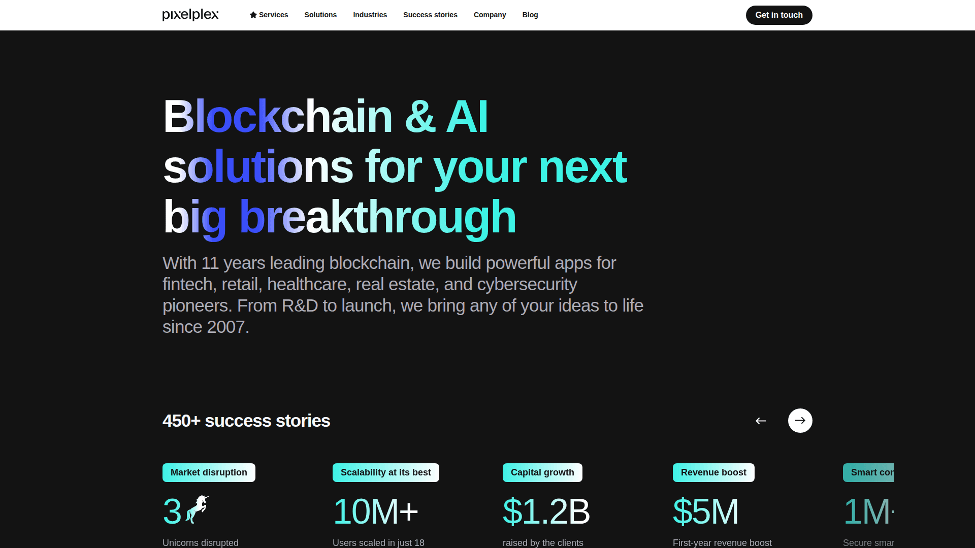 PixelPlex website screenshot