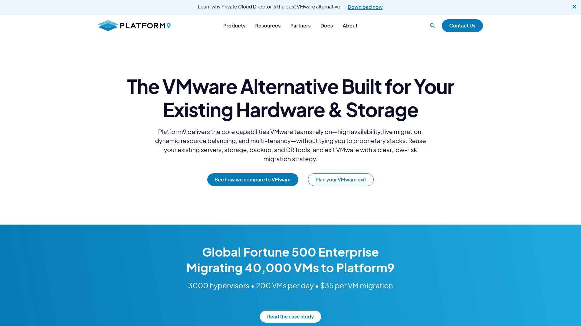 Platform9 website screenshot