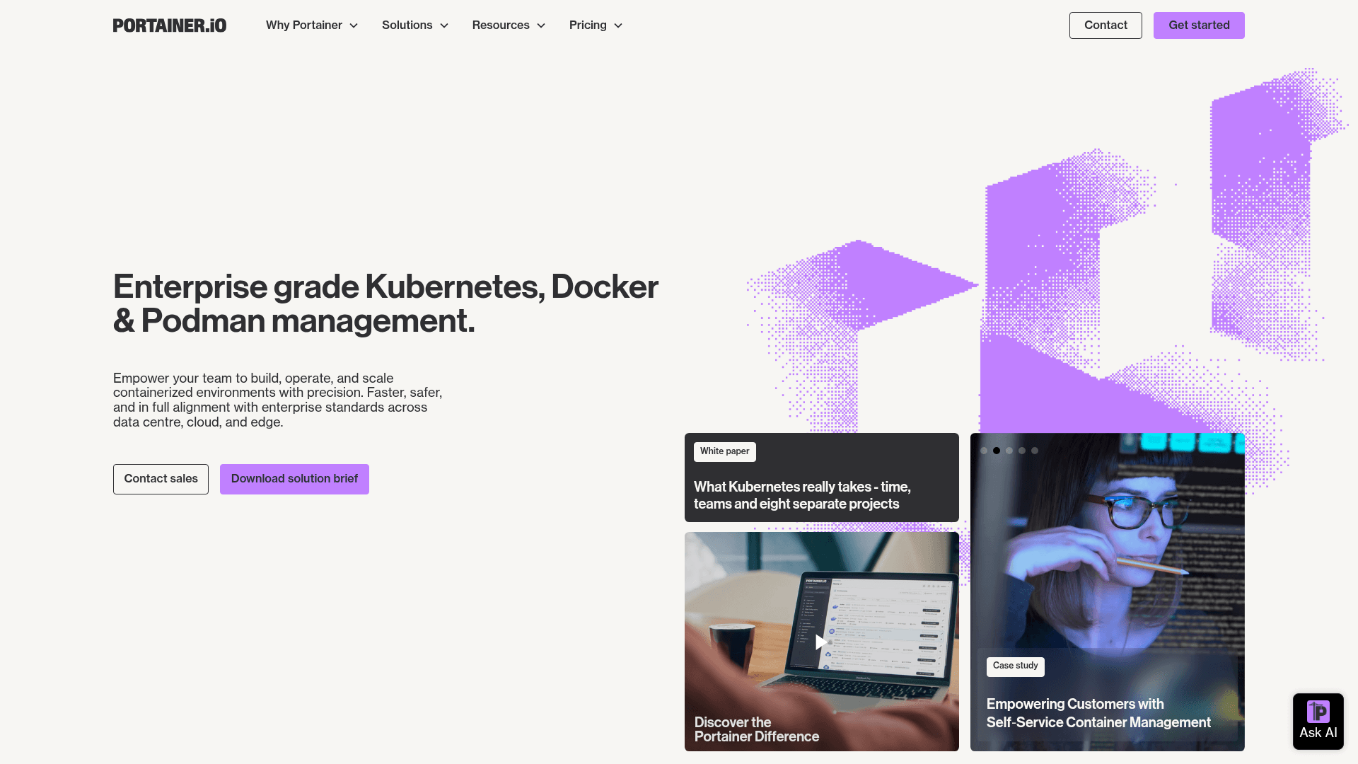 Portainer website screenshot
