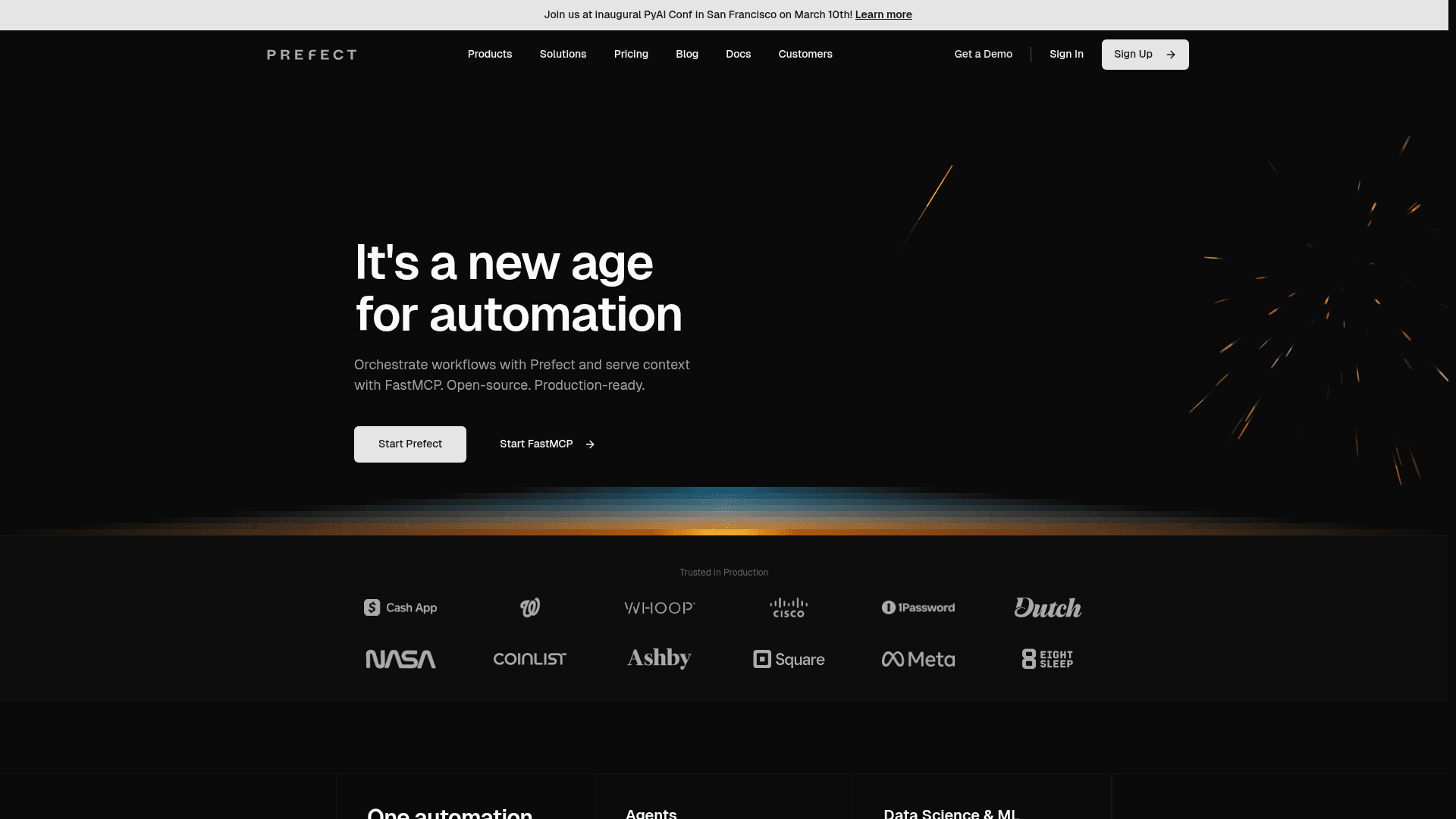 Prefect website screenshot