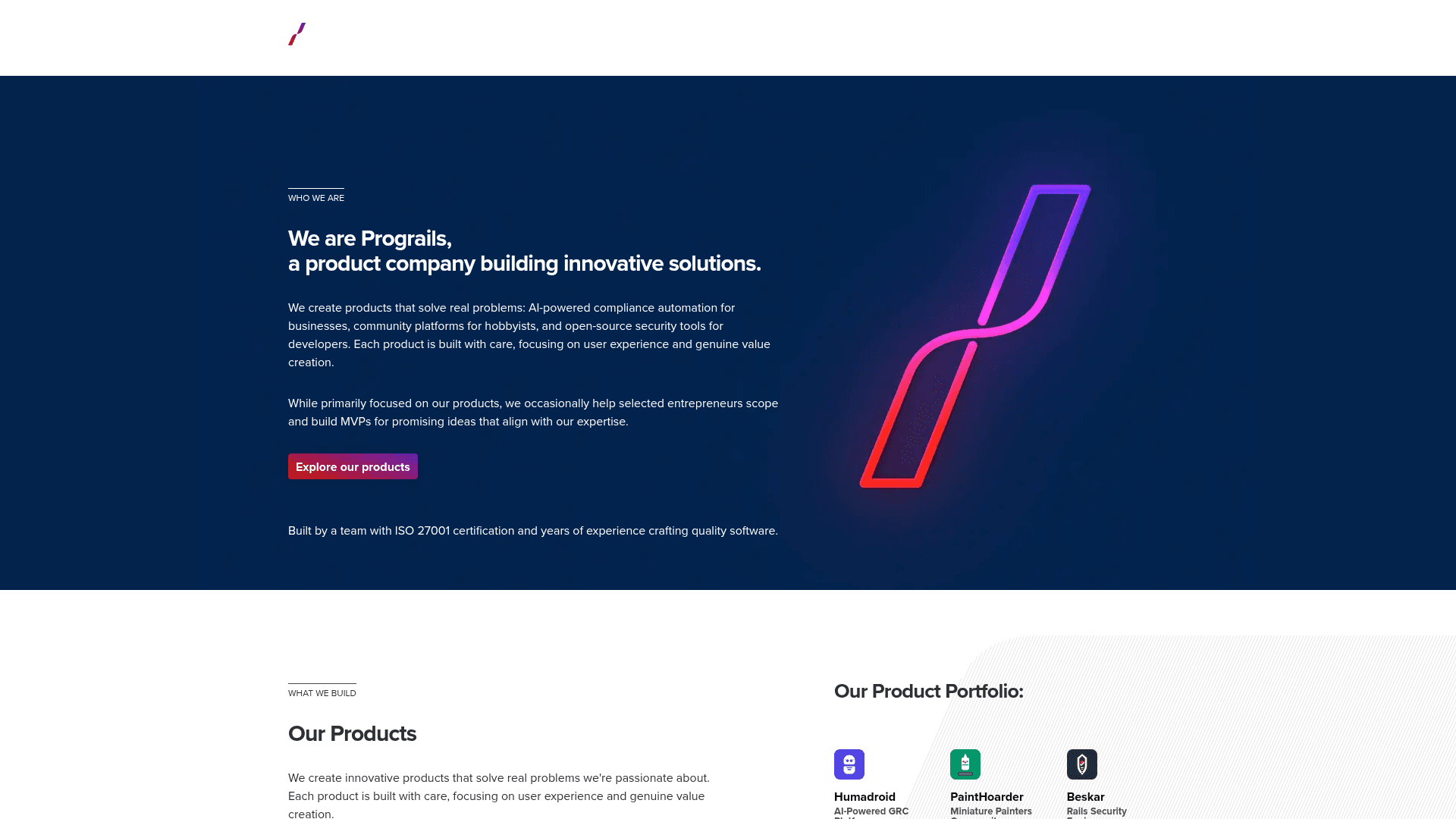 Prograils website screenshot