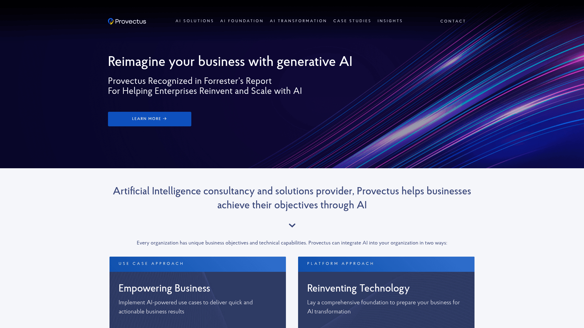 Provectus website screenshot