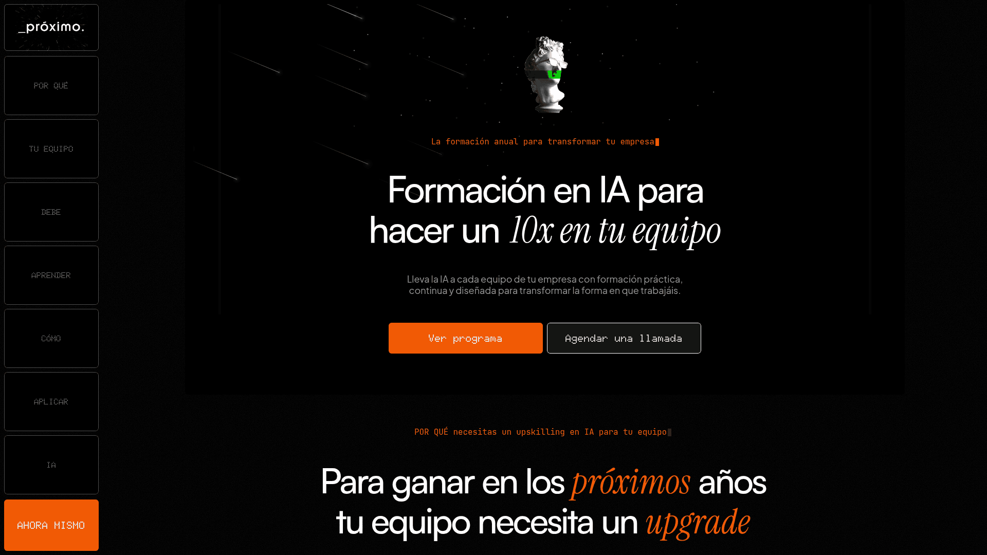 Proximo website screenshot