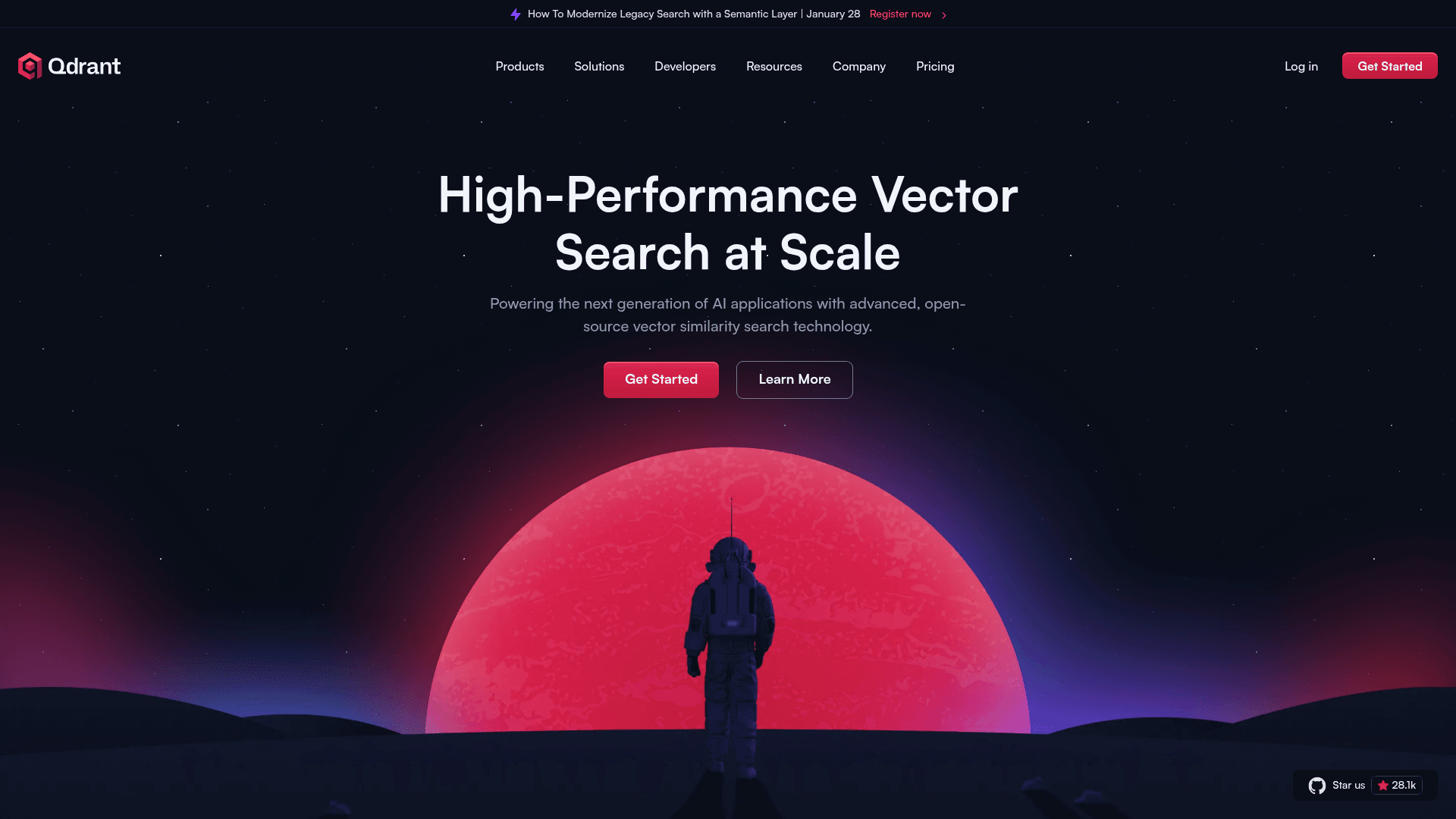 Qdrant website screenshot