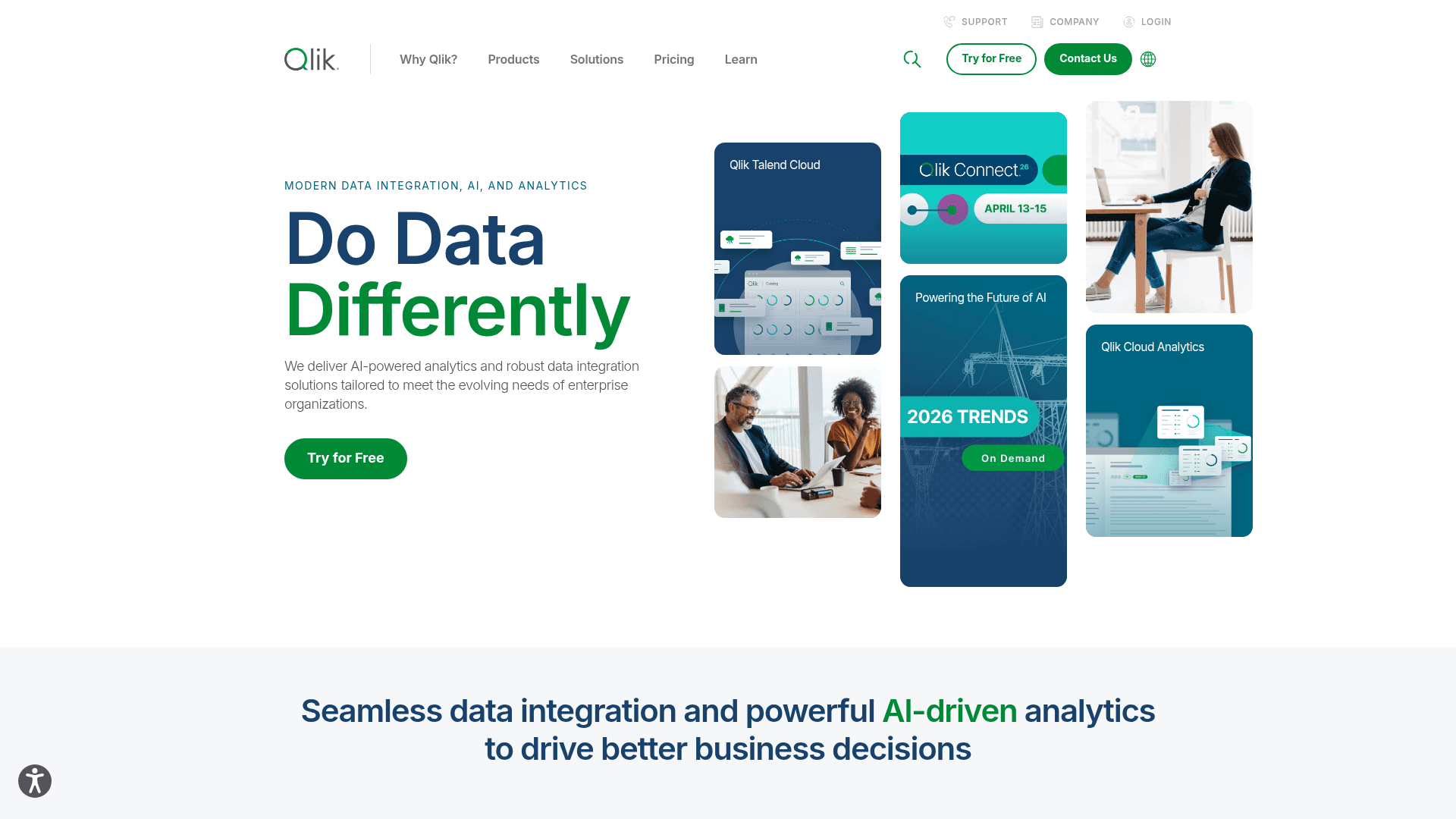 Qlik website screenshot