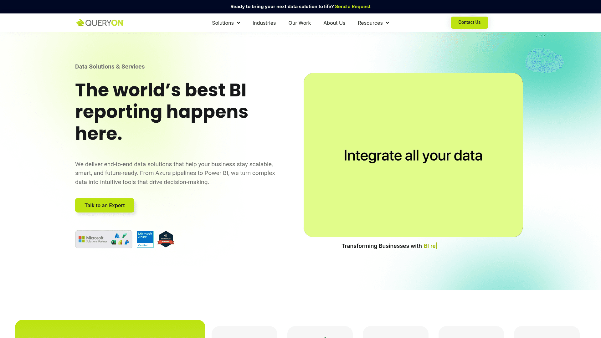 Queryon website screenshot