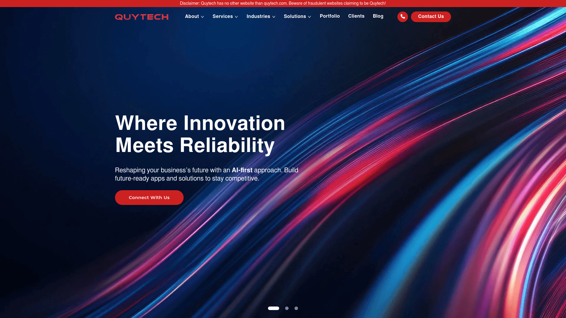 Quytech website screenshot