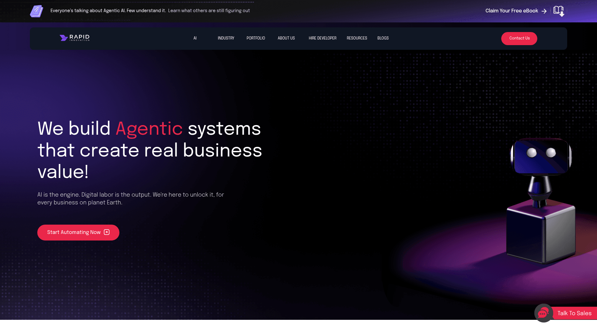 Rapid Innovation website screenshot