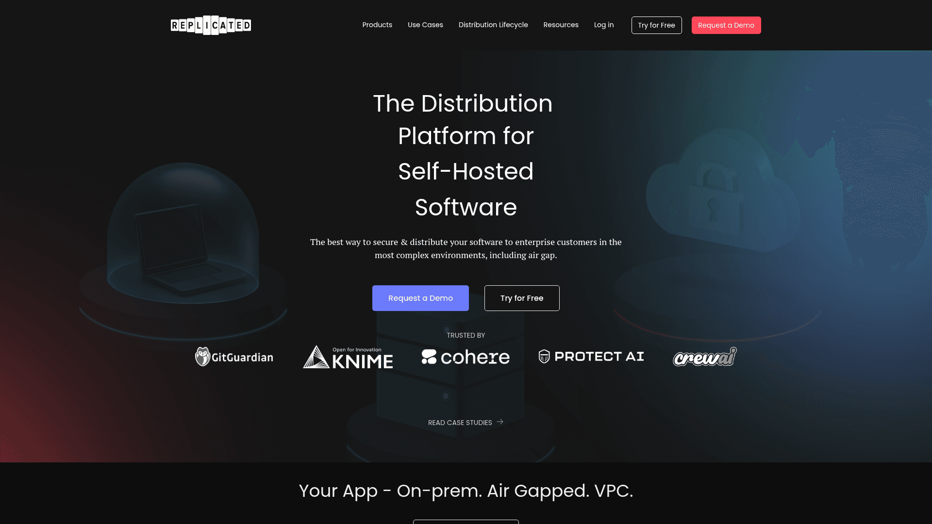 Replicated website screenshot