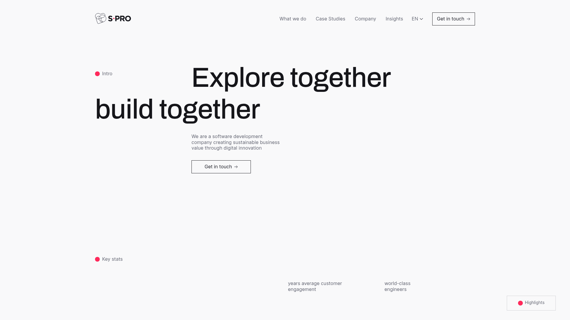 S-PRO website screenshot