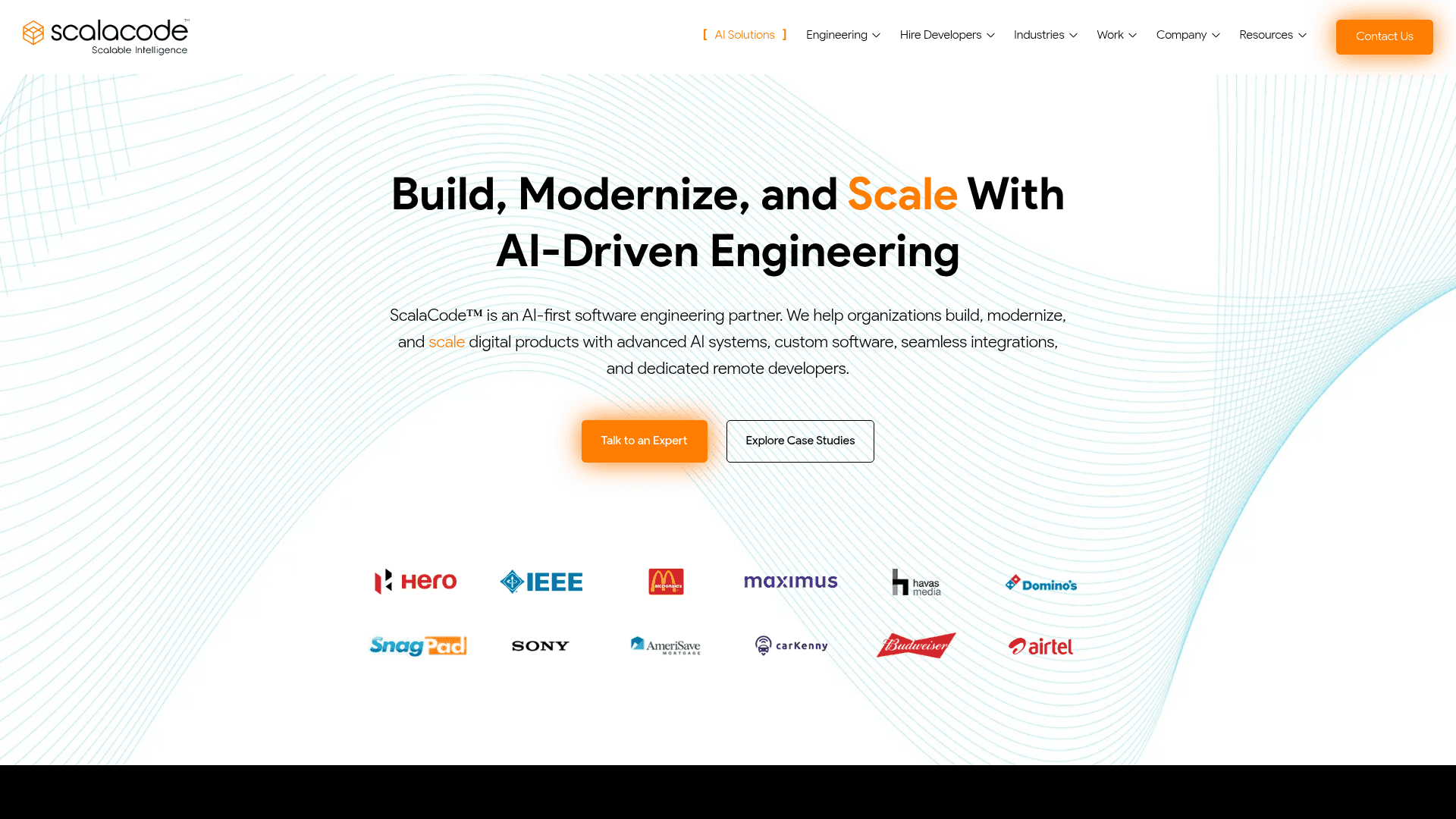 ScalaCode website screenshot