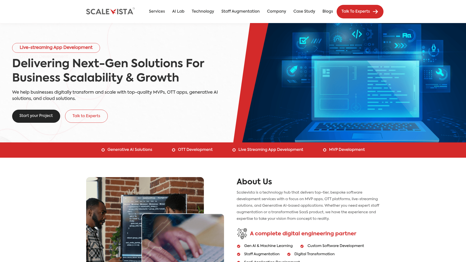 ScaleVista website screenshot