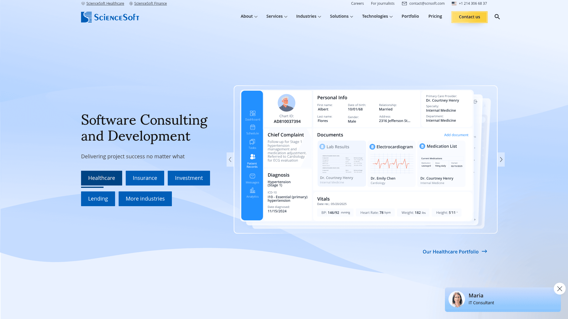 ScienceSoft website screenshot