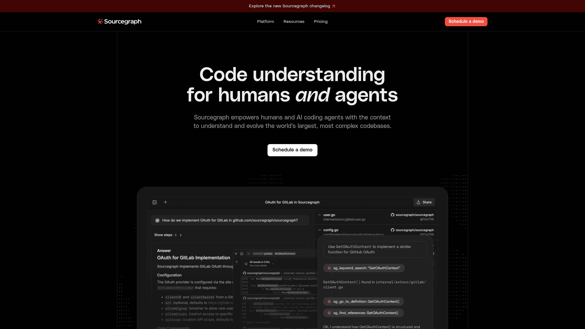 Sourcegraph website screenshot