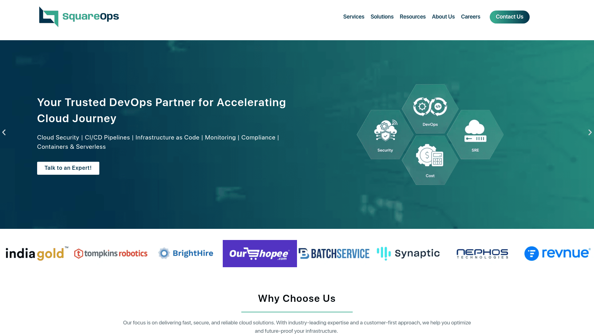 SquareOps website screenshot