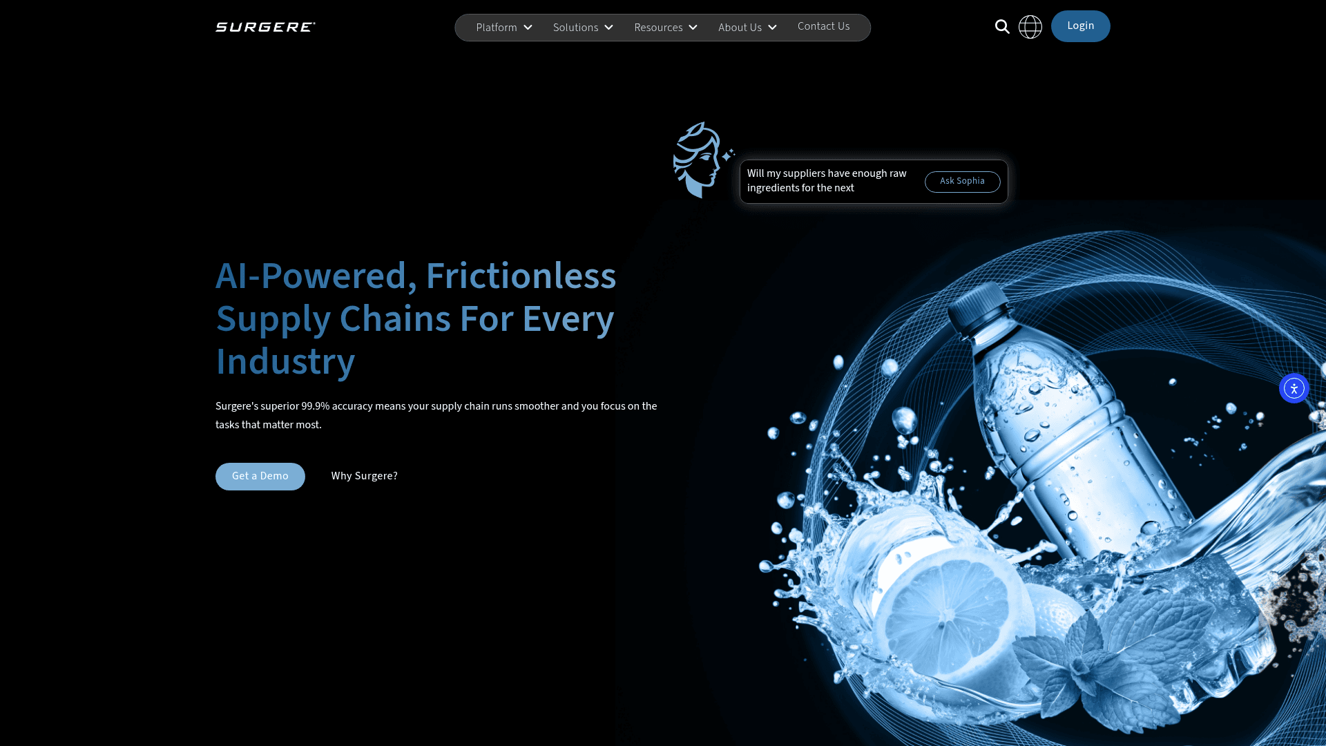 Surgere website screenshot