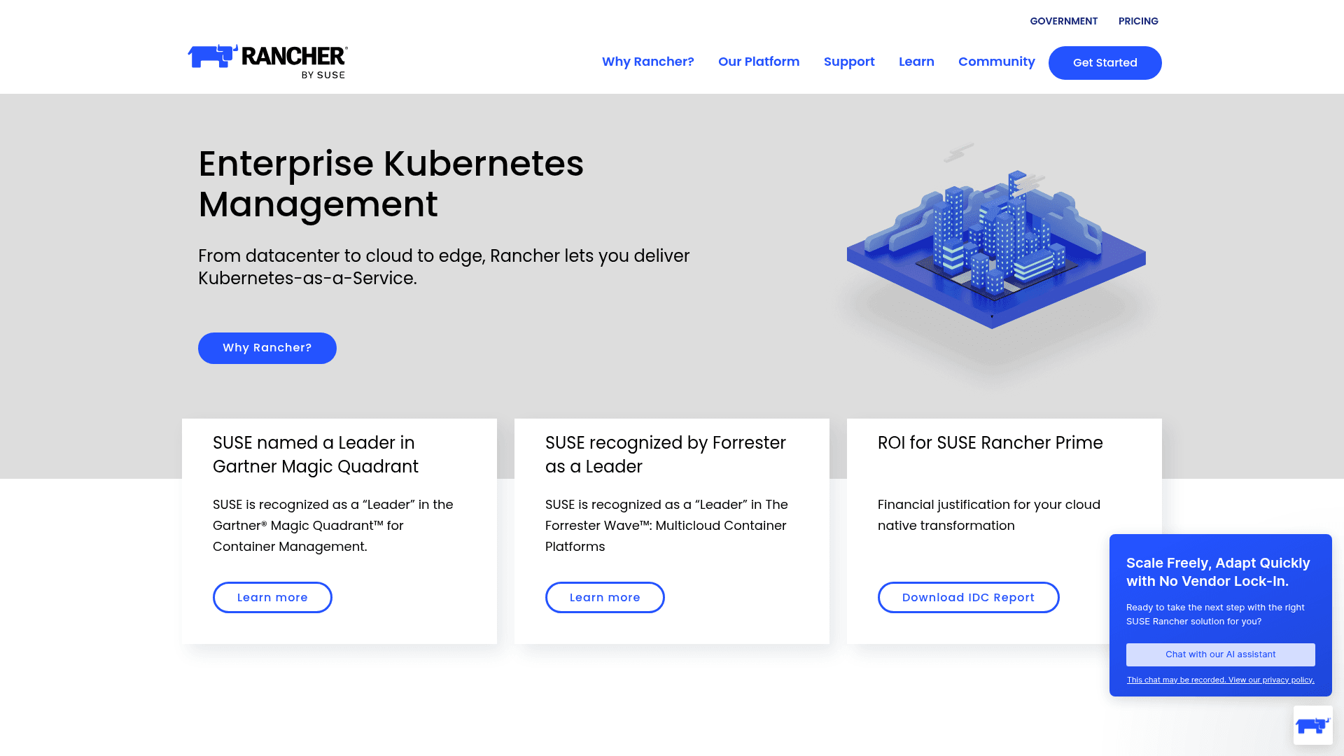 SUSE Rancher website screenshot