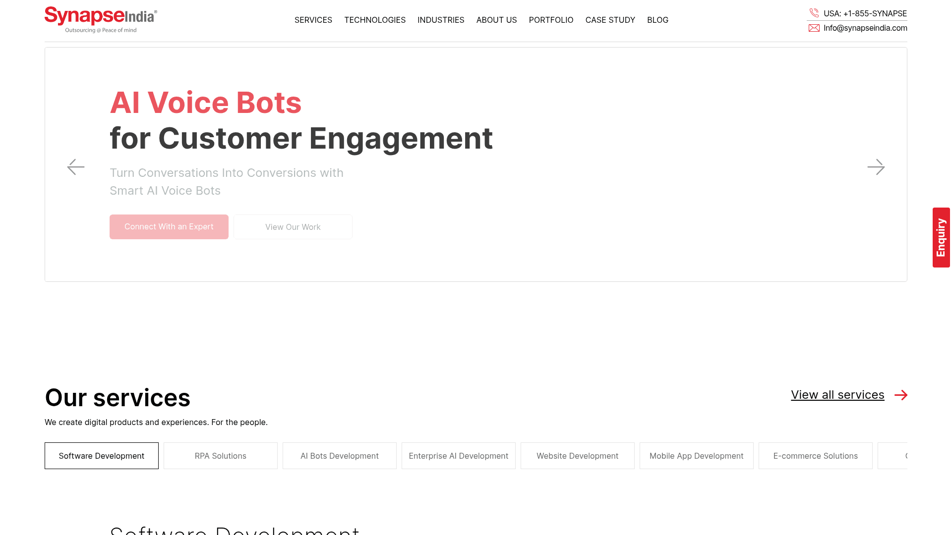 SynapseIndia website screenshot