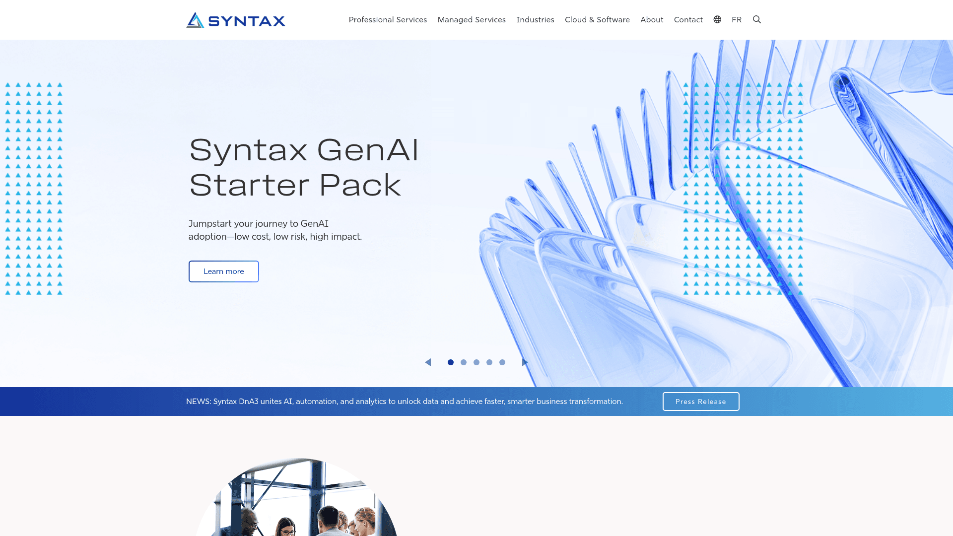 Syntax website screenshot