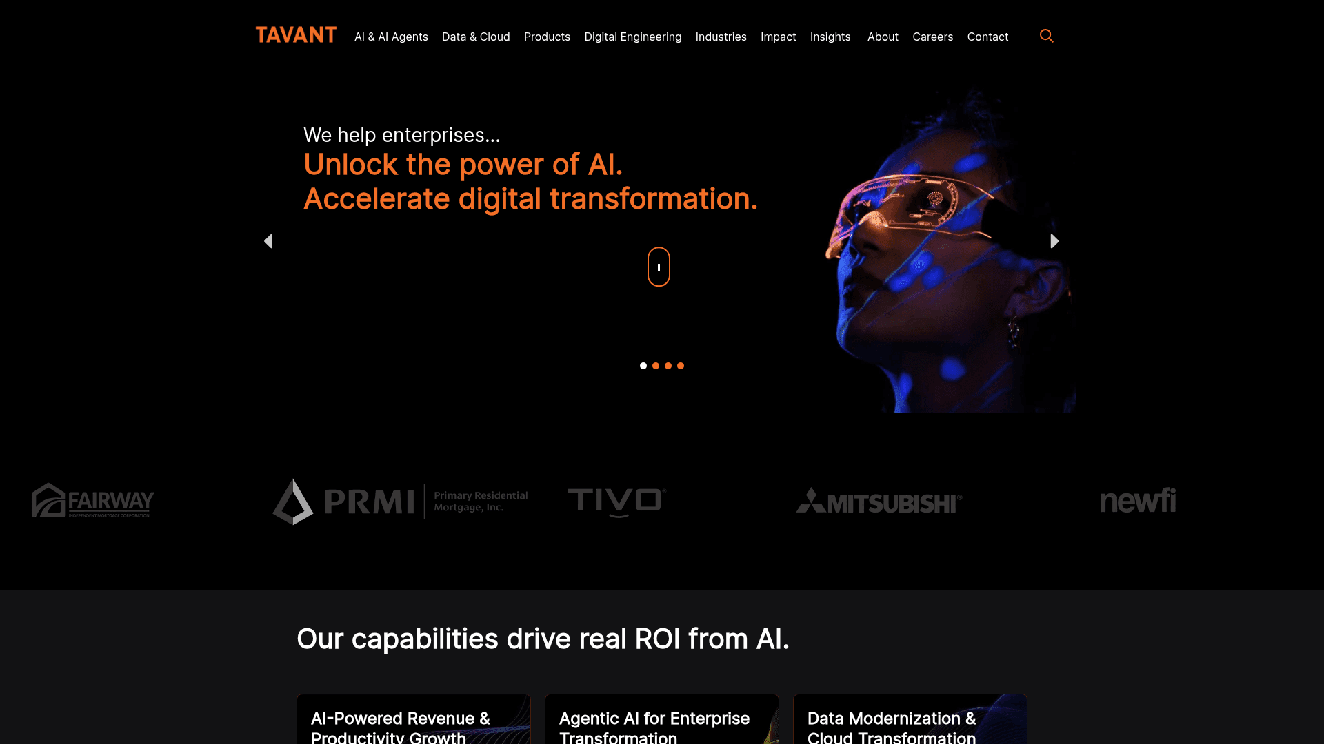 Tavant website screenshot