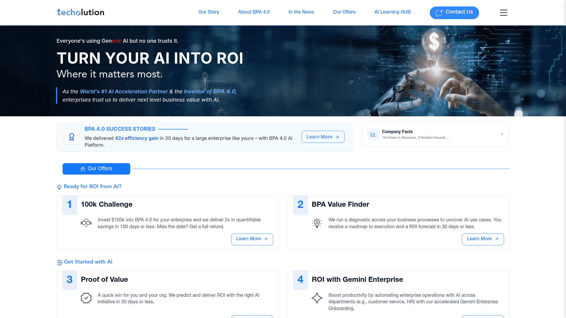 Techolution website screenshot