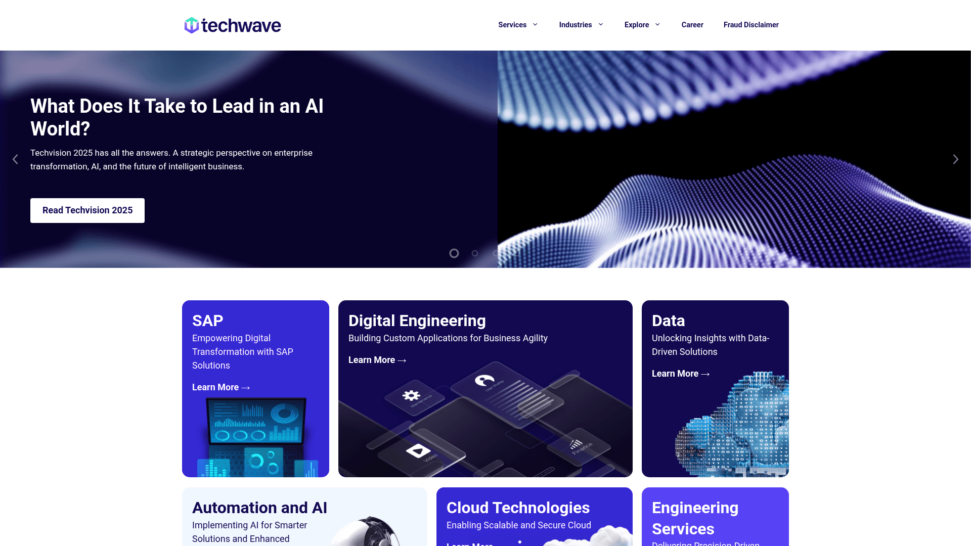 Techwave website screenshot