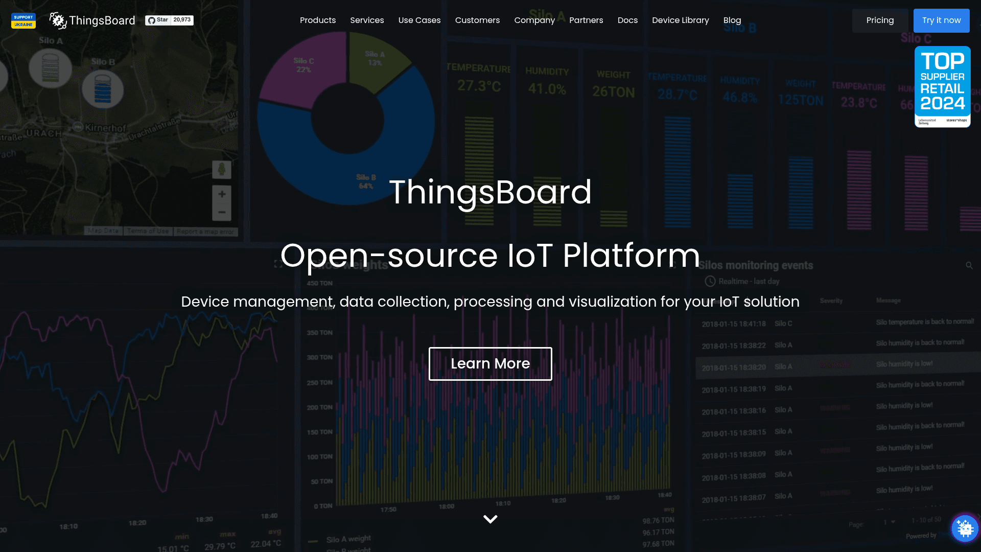 ThingsBoard website screenshot