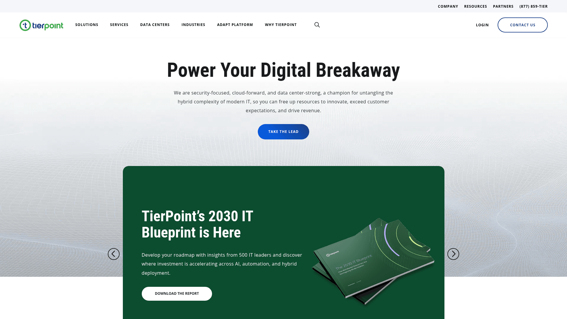 TierPoint website screenshot