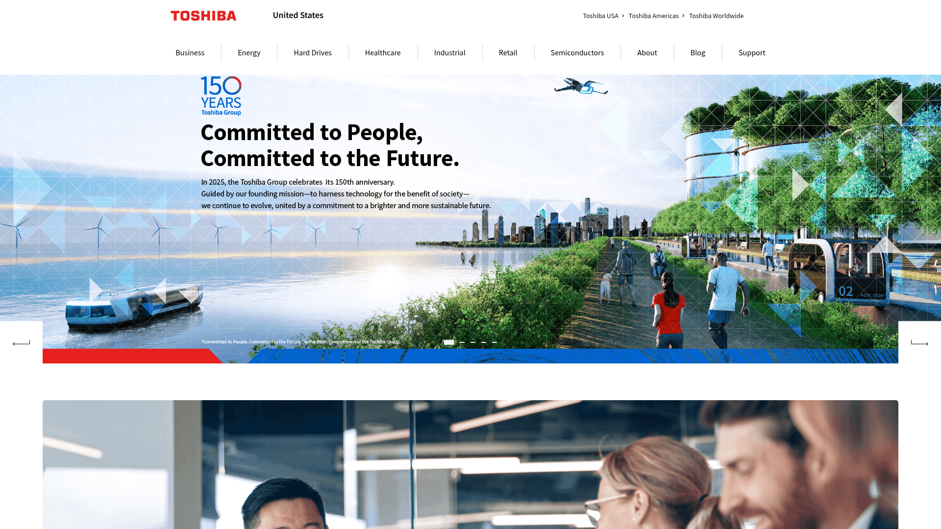 Toshiba website screenshot