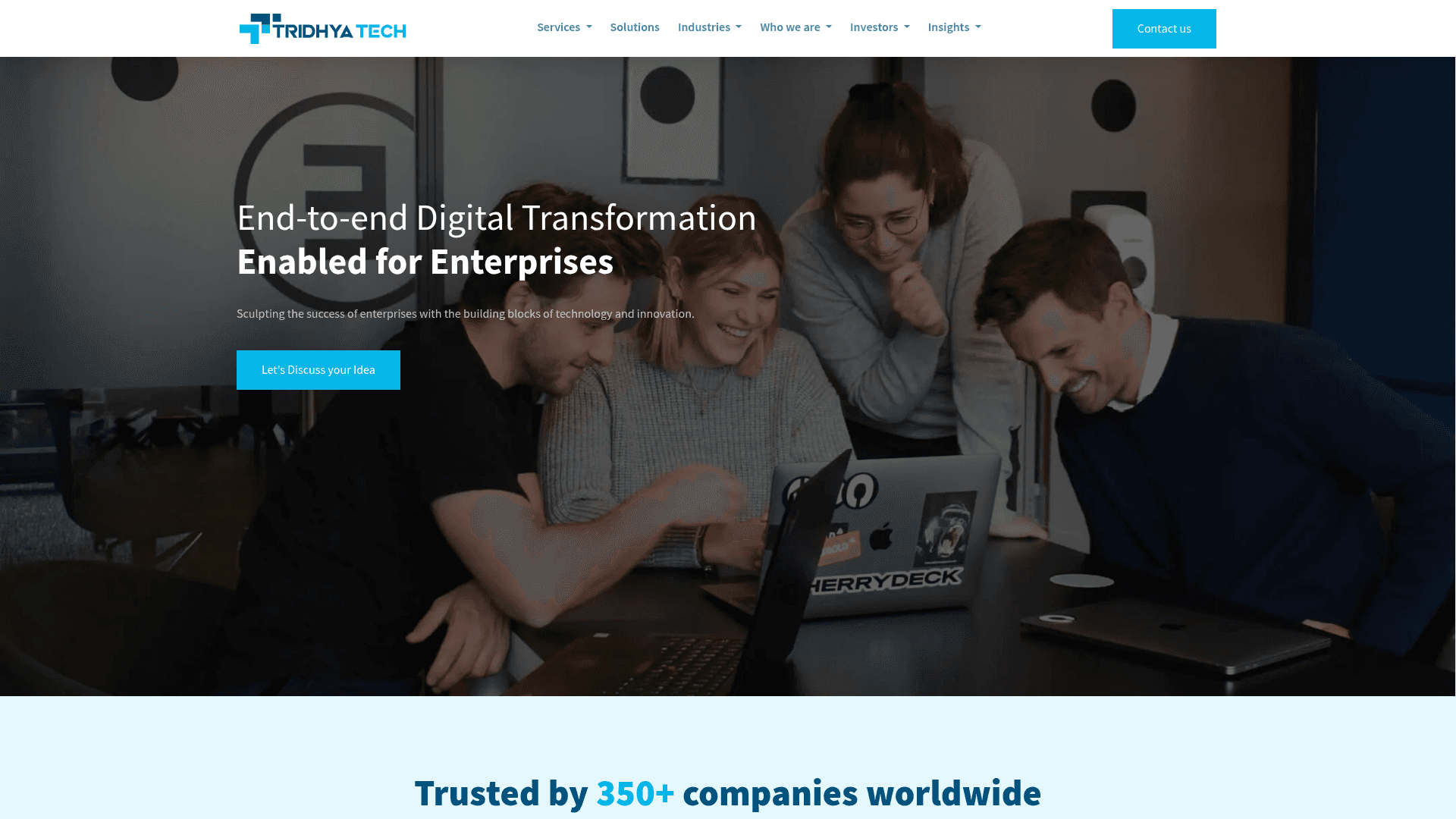 Tridhya Tech website screenshot