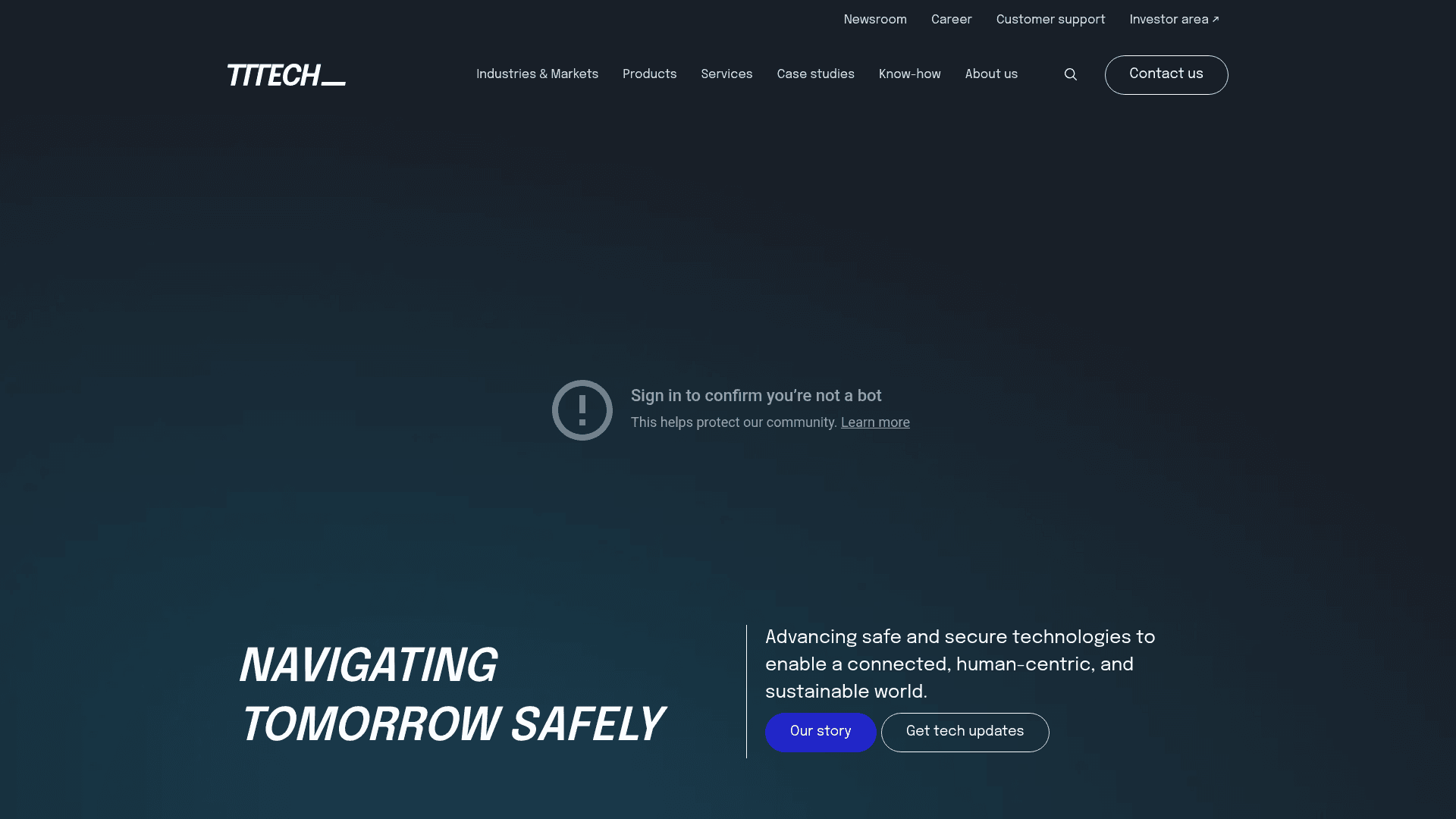 TTTech Aerospace website screenshot
