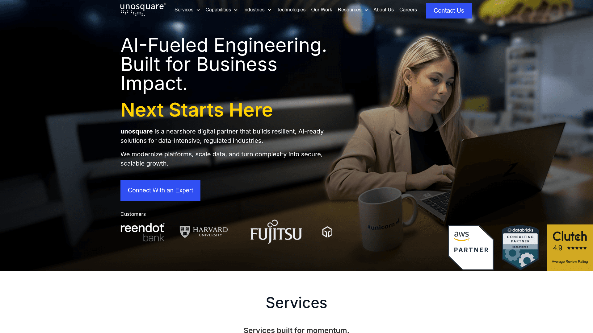 Unosquare website screenshot