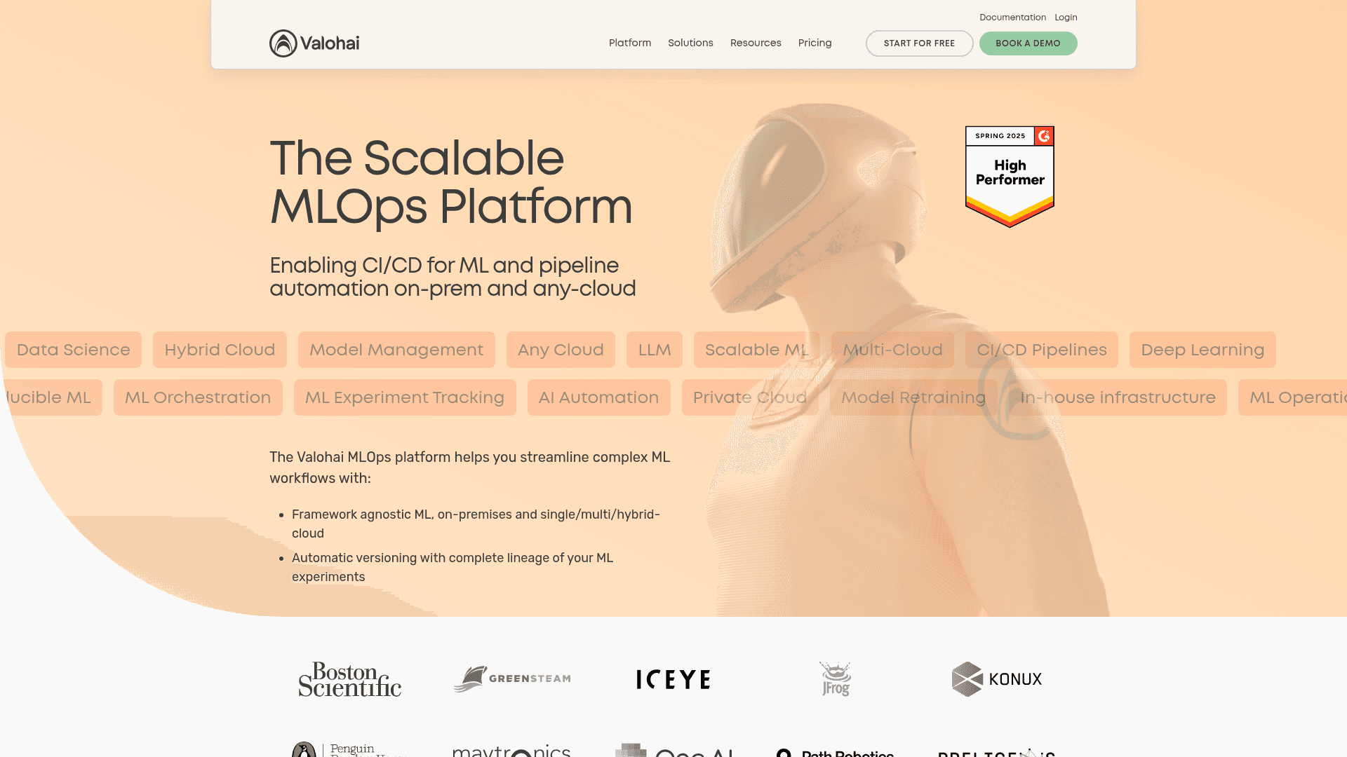 Valohai website screenshot