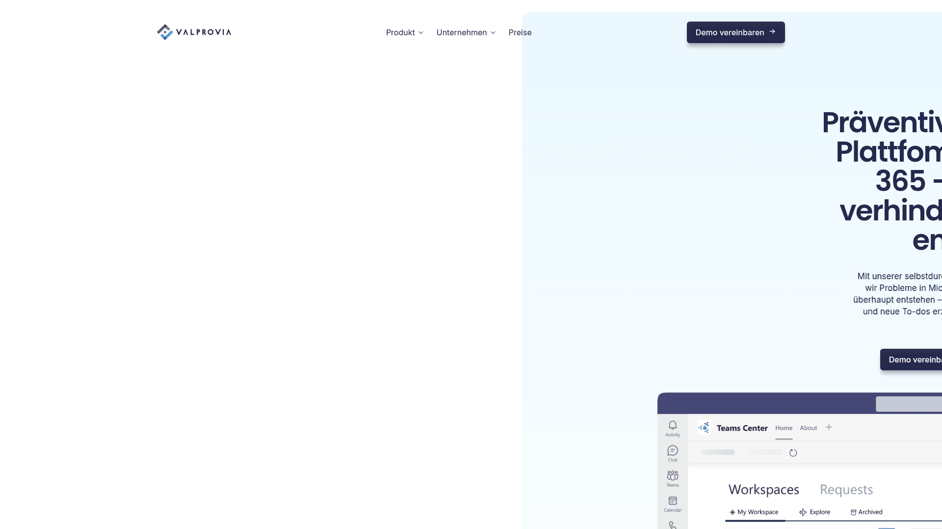 Valprovia website screenshot