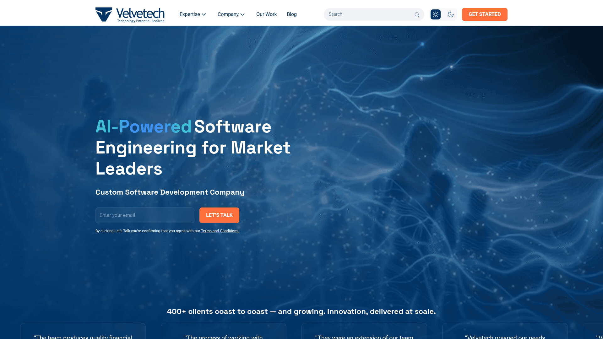 Velvetech website screenshot